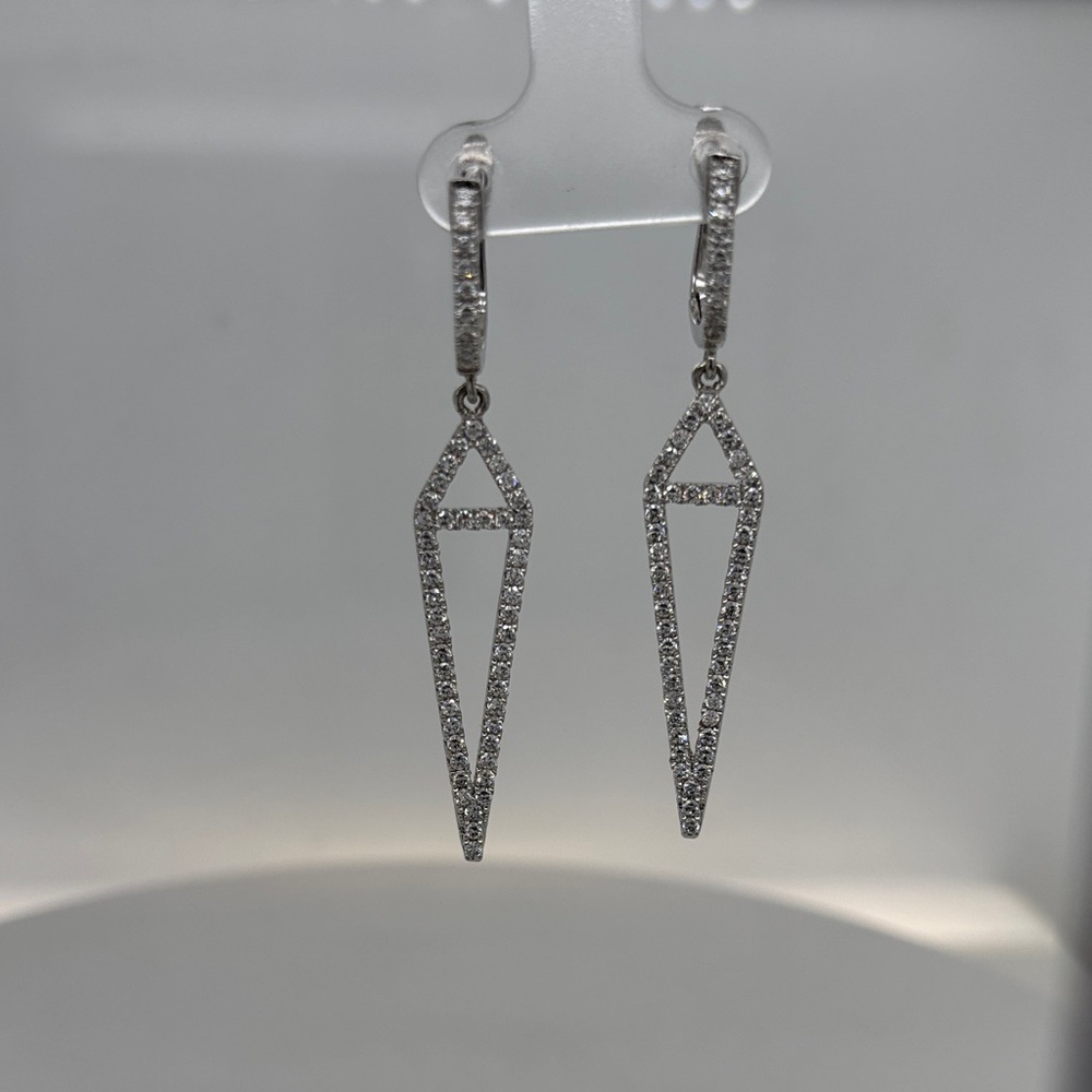 Silver Crystal Geometric Drop Earrings
